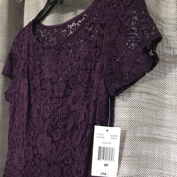 Women’s Ronni Nicole Purple Petite A-Line Dress - Picture 3 of 7